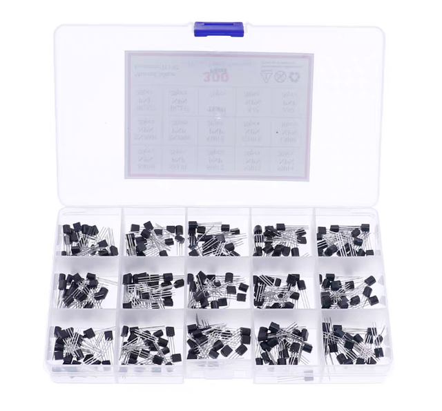 15 Types 300 Plug-in Transistors TO-92 NPN/PNP (S8050~A92) Low-power Transistors Kit-Original Brand 1 Year Warranty FedEx/EMS