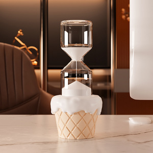Minuteur <span class=keywords><strong>sablier</strong></span> <span class=keywords><strong>original</strong></span> peint à la main, 30 minutes, décorations en crème, ornements de bureau, cadeaux d'anniversaire pour petites amies - Product Image 3