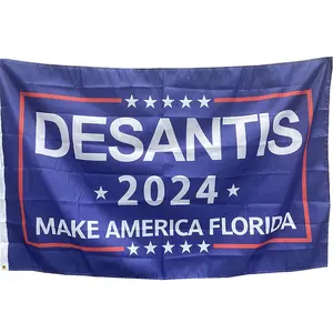 ที่กำหนดเอง Desantis 2024ทำให้อเมริกาฟลอริดาธง-รอน DeSantis ธง3X5ฟุต