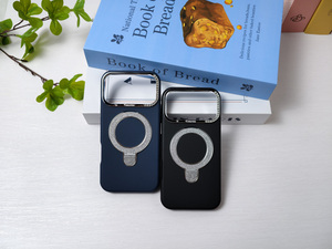 Étui de téléphone magnétique à texture cuir de luxe, doux au toucher, avec paillettes, pour <span class=keywords><strong>iPhone</strong></span> 17 Pro Max, protection intégrale antichoc - Product Image 2