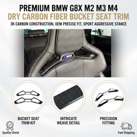 Revêtement de siège baquet en fibre de carbone sèche de qualité supérieure pour BMW G80 G82 G87 M2 M3 M4 Accessoires intérieurs en carbone S9