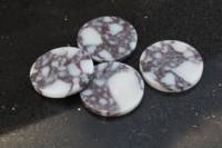 Ensemble de sous-verres en marbre Calacatta Viola STONEKOCC, sous-verres ronds en pierre naturelle D10x2cm, décoration de table de luxe pour la maison et l'hôtel