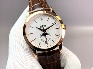 Reloj de calendario de fase lunar de lujo para hombre con espejo de zafiro de esfera simple y logotipo de diseñador personalizado al por mayor - Product Image 2