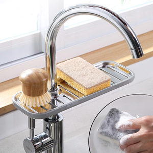 Stainless Steel Faucet Storage Rack Clip Type Sink Organizer For Dishcloth And Drain <b>Basket</b> Minimalist Design - Product Image 2
