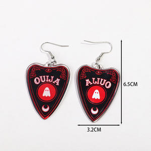 Vintage abartılı kan bant kartı kalp korku kraliçe kan Handprint bıçak korkunç bıçak akrilik baskı damla küpe kadınlar için - Product Image 5