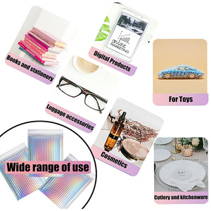 Custom Printed Holographic <strong>Bubble</strong> <strong>Mailer</strong> Bag Metallic Padded Envelope with Logo Clothing Shipping Packaging <strong>Bubble</strong> Mailing Bag - Product Image 3