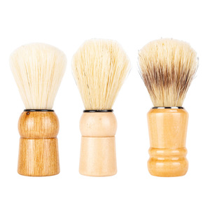 Pinceau à raser en poils de sanglier naturels Wanmei, manche en bois massif, 9,5 pouces, pour le soin et la préparation de la barbe masculine - Product Image 4
