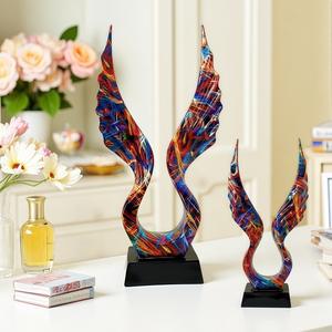 Adorno de Alas de Ángel Coloridas de Arte Europeo Abstracto, Artesanía para Decoración del Hogar, Sala de Estar, Porche, Regalo de Inauguración de Casa, Resina Epoxi - Product Image 3