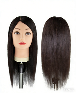 Cabeza <span class=keywords><strong>de</strong></span> Maniquí Económica para Prácticas <span class=keywords><strong>de</strong></span> Peluquería, 100% Cabello Humano, para <span class=keywords><strong>Corte</strong></span> y Trenzado, Estilo Liso - Product Image 3
