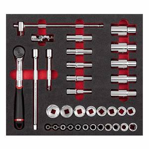 Jeu de douilles à chocs Usag 1/2 po en acier au chrome vanadium, kit d'outils avec barre d'extension, manuel, 37x28x8 cm - Product Image 1