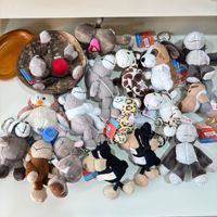 Schattige mini bosdieren pluche sleutelhanger geassorteerde knuffeldieren tasbedel zachte pluche hanger voor rugzakdecoratie cadeau