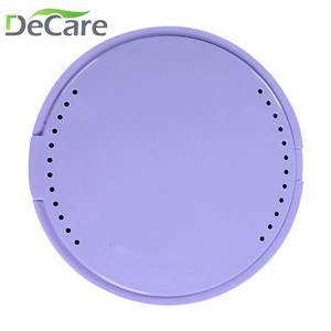 DeCare Dental Retainer Case Round <b>Plastic</b> With <b>Mirror</b> For Denture Care Blue - Product Image 3
