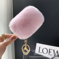 Pendentif mignon de sac de glace de lapin de Rex pendentif porte-clés de voiture Instagram en peluche rouge