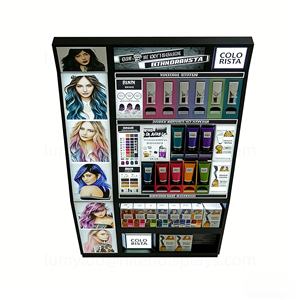 Exhibidores de Productos Capilares Profesionales con Luces LED, Muebles Metálicos para Salón de Belleza, Estante para Productos Capilares, Venta al por Mayor y Menor - Product Image 4