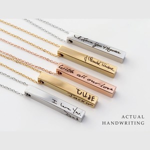 <span class=keywords><strong>Collana</strong></span> <span class=keywords><strong>con</strong></span> Ciondolo a Barra Verticale Personalizzata <span class=keywords><strong>con</strong></span> <span class=keywords><strong>Nome</strong></span> Inciso su 4 Lati, Zirconia Cubica Creata in Laboratorio - Product Image 6