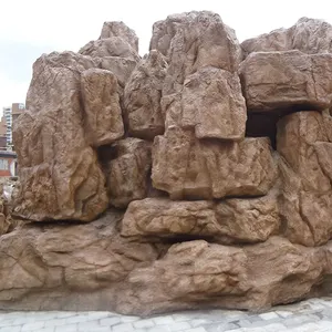 Gran Roca de alta calidad, cascadas de fibra de vidrio, piedra natural, fuente de jardín al aire libre