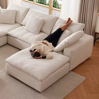 rembourrage en duvet pour salon canapé sectionnel en lin de luxe ensemble de meubles modulaires Love Seat pour villa et hôtel