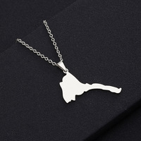 Nouveau Design Non Ternir Érythrée Carte Pendentif Collier Haute Qualité 18k Or En Acier Inoxydable Bijoux