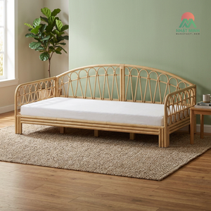 Cama de ratán natural para niños. Muebles para el hogar seguros y resistentes. - Product Image 3