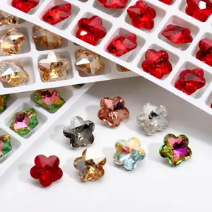 Diamantes de imitación de alta calidad 12mm flor 3D decoración de uñas Punto de Cristal Diamantes de imitación vacaciones decoración de uñas