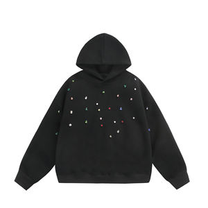 Sudadera Extra Grande con Capucha, Tejido de Felpa Francesa Transpirable, Diseño 3D con Cuentas de Burbuja, Estampado Personalizado con Pedrería, Ropa Urbana de Poliéster/Algodón - Product Image 5