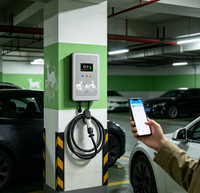Chargeur universel pour véhicules électriques GBT/Type 2/Tesla TPC, OCPP 1.6, borne murale intelligente, indice de protection IP55, Wi-Fi, contrôlé par application, 32A