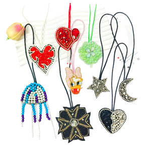 Handmade <strong>Beaded</strong> Three-Dimensional Flower Pendant New Foreign Trade Small Accessories Clothes Keychain PVC Fabric Patch Wholesale - Product Image 1