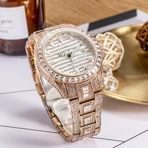 Reloj de Pulsera de Cuarzo para Hombre, Diseño Moderno y Elegante, Chapado en Oro y Plata, con Diamantes de Laboratorio en Forma de Baguette, Estilo Arcoíris - Product Image 6