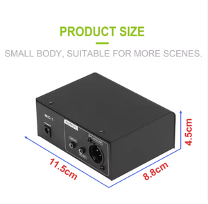 Amplificateur de microphone <span class=keywords><strong>2</strong></span> canaux pour l'enregistrement, microphone dynamique capacitif, gain de <span class=keywords><strong>volume</strong></span> - Product Image 2