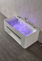 Baignoire de luxe autoportante intelligente multifonctionnelle pour hôtel et gîte, pour 1 personne, avec fonction surf et ambiance chauffante