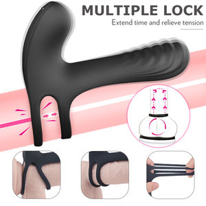 Berbentuk <span class=keywords><strong>U</strong></span> bergetar cincin penis penunda waktu cincin zakar mainan seks seks Vibrator - Product Image 4