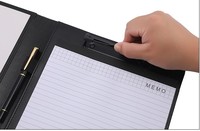 Carpeta de documentos comerciales A4 personalizada, Cartera de cuero de tablero ejecutivo para productos de archivo de firma de contrato de Conferencia