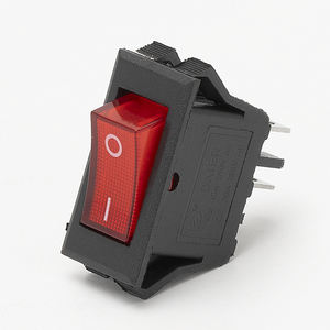 KCD3-2-101C 16A 250V KCD3 Wipp schalter 2Pin Schwarzes Gehäuse EIN-AUS SPST LED-Wipp schalter mit "O I"-Kennzeichnung - Product Image 1