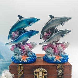 Ingrosso 3D Polyresin dipinto a mano statue di vita marina delfino squalo corallo stella marina spiaggia Souvenir regalo modello animale - Product Image 1