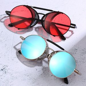 Lunettes de soleil rétro rondes en métal Good Omens Devil Crowley <span class=keywords><strong>David</strong></span> Tennant, accessoires de cosplay, lunettes steampunk pour hommes et femmes - Product Image 5