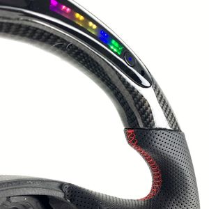 Accesorios Interiores para Automóviles Personalizados, Volante de Fibra de Carbono LED para <span class=keywords><strong>BMW</strong></span> F30 F32 F10 F20 F07 F01 E46 E60 E90 M3 M4 M5 <span class=keywords><strong>M7</strong></span> - Product Image 4
