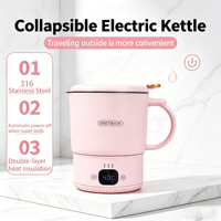 Bouilloire Électrique Pliable Intelligente en Gros, Grande Capacité 800ml, Multifonctionnelle et Durable