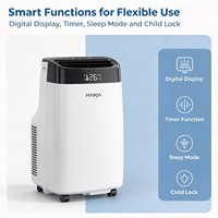 Climatiseur portable de refroidissement et de chauffage 7000-12000 BTU certifié CE, mobile, silencieux avec fonction de verrouillage enfant