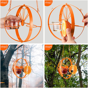 Extérieur Jardin Porche Arbres Porte-Fruits Suspendus Oranges Conteneur Métal Oriole Mangeoires À Oiseaux - Product Image 5