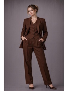 Conjunto de traje de tres piezas para mujer con blazer, chaleco y pantalones, ropa formal elegante, ropa de oficina, traje para invitadas de boda - Product Image 1