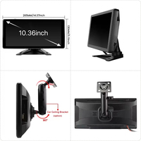 Monitor de Seguridad ADAS con Pantalla Táctil de 10.36 Pulgadas y 6 Canales, Cámara con Radar de Punto Ciego Inteligente, Sensor de Alarma de Punto Ciego para Camiones, Grabadora DVR