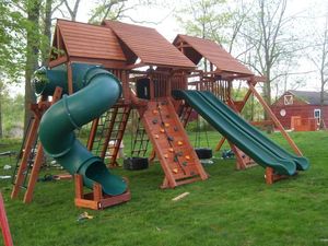 Weatherproof <b>Wooden</b> Plastic Slide Set for Schools Commercial <b>Outdoor</b> <b>Play</b> <b>Equipment</b> with Safety Railings 100-500kg Capacity - Product Image 5