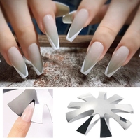 Vente en gros de New Fantasy French Nail Art Modèle en acier inoxydable pour la fabrication d'ongles en cristal Poignée en plastique pour salon de manucure Beauté