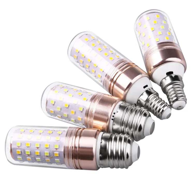 Lampe en forme d'épi de maïs E14, ampoule LED E27 12 w 16 w SMD2835 220V, projecteur intégré à la chandelle