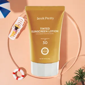 Private Label 50ML Best Organic Mineral Face Body Sunblock Cream SPF 30 Gel Natural Tinted Moisturizing Sunscreen for Black Wome