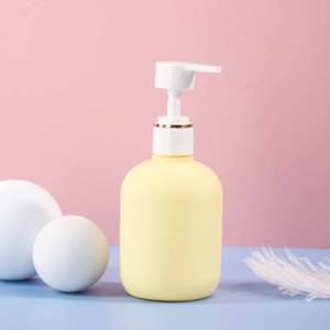 Bouteille rechargeable jaune personnalisée en plastique HDPE doux au toucher de 200ml avec pompe distributrice pour shampoing et <span class=keywords><strong>savon</strong></span> <span class=keywords><strong>bio</strong></span> pour enfants et bébés - Product Image 3