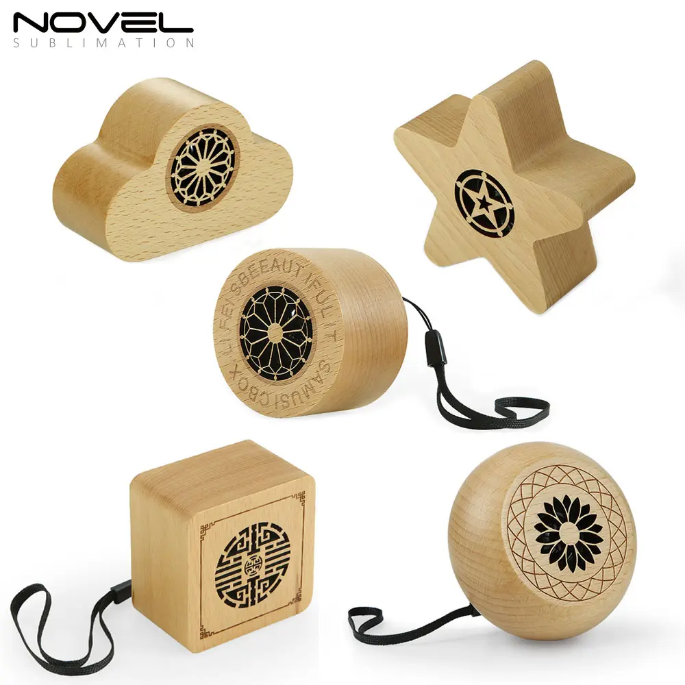 Wireless BT Speaker for Home Office Bookshelf Outdoor Travel Camping Perfect Small Size Portable Wooden BT Speakers