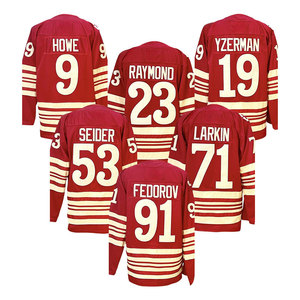 2025 Áo khúc côn cầu trên băng khâu hàng đầu mới 93 debrincat 91 fedorov 9 howe 53 seider 23 Raymond 19 yzerman - Product Image 5