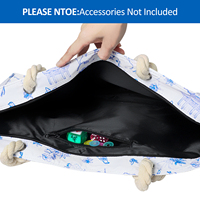 Sac de rangement pour Mahjong de style chinois en porcelaine moderne de luxe bleu et blanc, grande capacité, portable, en polyester