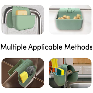 Organizzatore Flessibile in <span class=keywords><strong>Silicone</strong></span> per Lavello con Doppio Porta Spugne e Fori di Drenaggio, Antiscivolo, per Sapone - Product Image 4